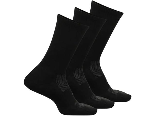 (取寄) フィーチャーズ ハイ パフォーマンス クッション クルー 3-ペア パック Feetures Feetures High Performance Cushion Crew 3-Pair Pack Black