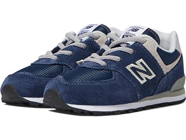 (取寄) ニューバランス キッズ ボーイズ 574 バンジー レース (インファント/トドラー) New Balance Kids boys  574 Bungee Lace (Infant/Toddler) Navy/Whiteの通販は 22,090円