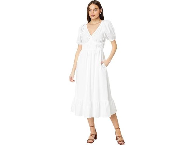(取寄) ヴィンヤードヴァインズ レディース ポプリン V-ネック ミディ ドレス Vineyard Vines women Vineyard Vines Poplin V-Neck Midi Dress White Capの通販は