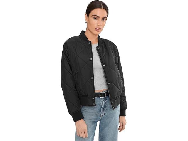 (取寄) リーバイス レディース ダイヤモンド キルテッド シェルパ ライン ボンバー Levi's women Diamond Quilted Sherpa Lined Bomber Black