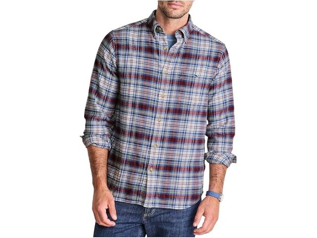 (取寄) ヴィンヤードヴァインズ メンズ グレート ポイント プレイド フランネル シャツ Vineyard Vines men Great Point Plaid V-yard Flannel Shirt Crimson