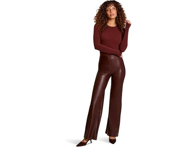 (取寄) コマンドー レディース フォー レザー ワイド レッグ パンツ Commando women Faux Leather Wide Leg Pants Oxblood
