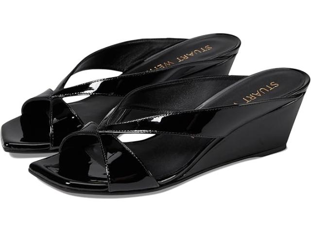 (取寄) スチュアート ワイツマン レディース マイアミ 50 ウェッジ スライド Stuart Weitzman women Stuart Weitzman Miami 50 Wedge Slide Blackの通販は 43,236円