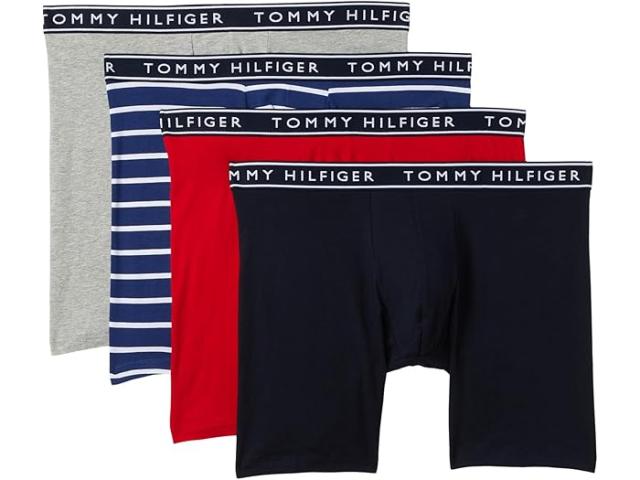 (取寄) トミーヒルフィガー メンズ コットン ストレッチ 4-パック ボクサー ブリーフ   men Cotton Stretch 4-pack Boxer Brief Pacific Blue
