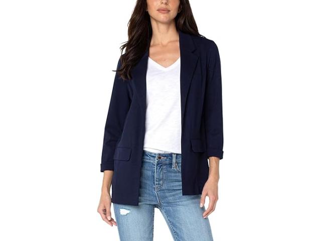 (取寄) リバプールロサンゼルス レディース ピティート ボーイフレンズ ブレーザー ウィズ プリンセス ダーツ スーパー ストレッチ ポンテ Liverpool Los Angeles women Liverpool Los Angeles Petite Boyfriend Blazer with Princess Darts Super Stretch Ponte Cadet