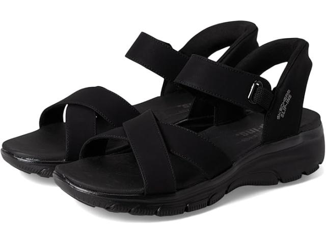 (取寄) スケッチャーズ レディース イージー ゴーイング - サムウェア サニー SKECHERS women Easy Going - Somewhere Sunny Black/Black