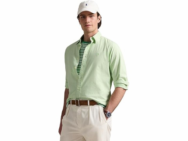 (取寄) ラルフローレン メンズ クラシック フィット ガーメントダイ オックスフォード シャツ Polo Ralph Lauren men Classic Fit Garment-Dyed Oxford Shirt Leafの通販は 28,949円