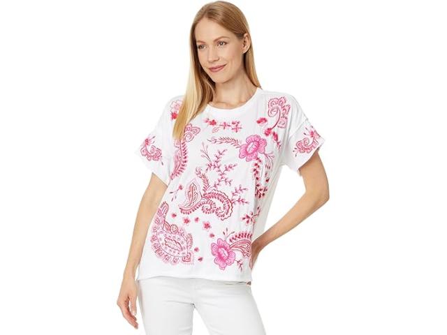 (取寄) ジョニー ワズ レディース ロー ディテール スイング ティー - カシア Johnny Was women Johnny Was Raw Detail Swing Tee - Cassia Whiteの通販は