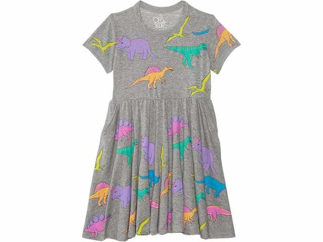 (取寄) チェイサー キッズ ガールズ ネオン ディノス ドレス (トドラー/リトル キッズ) Chaser Kids girls Chaser Kids Neon Dinos Dress (Toddler/Little Kids) Streaky Grey