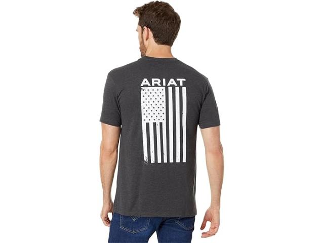 (取寄) アリアット メンズ フリーダム ショート スリーブ T-シャツ Ariat men Freedom Short Sleeve T-Shirt Charcoal Heather