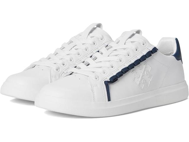 (取寄) トリーバーチ レディース ダブル ラッフル コート Tory Burch women Tory Burch Double T-Howell Ruffle Court Titanium White/Night Voyageの通販は 48,240円