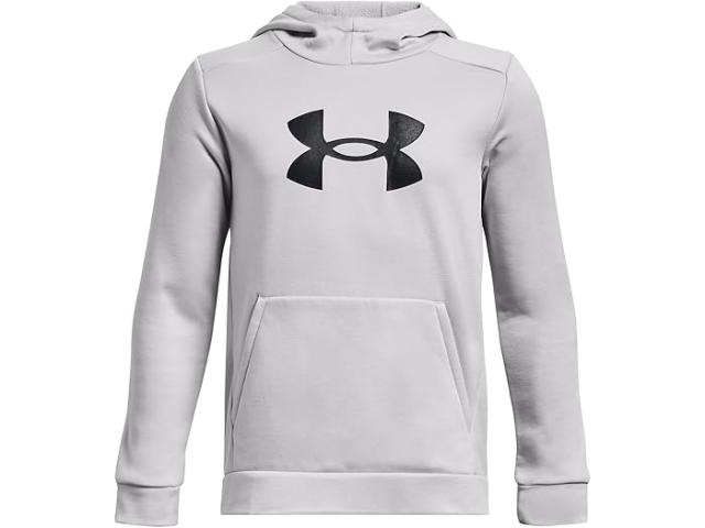 (取寄) アンダーアーマー キッズ ボーイズ フリース ビッグ ロゴ ブーディ (ビッグ キッズ) Under Armour Kids boys Fleece Big Logo Hoodie (Big Kids) Halo Gray/Blackの通販は 11,370円