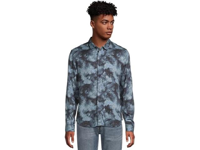 (取寄) ジョン バルベイトス メンズ ロドニー シャツ John Varvatos men Rodney Shirt W673W25 Titanium Blue