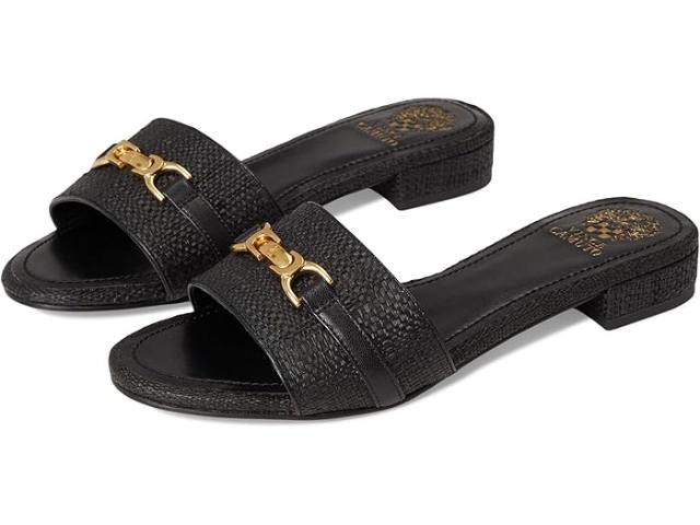 (取寄) ヴィンスカムート レディース マキシン バンデット バックル スライド サンダル Vince Camuto women Maxine Banded Buckle Slide Sandals Black