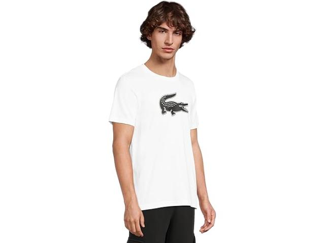 (取寄) ラコステ メンズ ウルトラ ドライ エックスエックスエル ロゴ スポーツ T-シャツ Lacoste men Ultra Dry XXL Logo Sport T-shirt White/Black 取寄) ラコステ メンズ ウルトラ ドライ エックスエックスエル ロゴ