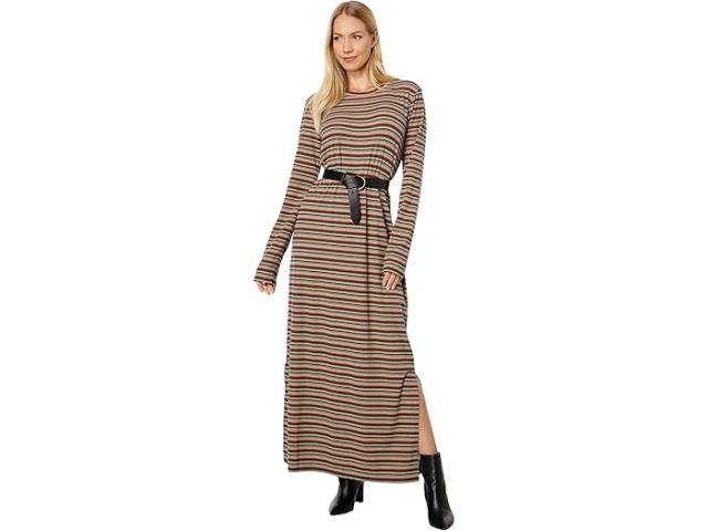 (取寄) モッドオードック レディース マルチカラー オータム ストライプ ロング スリーブ クルー ネック マキシ ドレス Mod-o-doc women Multicolor Autumn Stripe Long Sleeve Crew Neck Maxi Dress Multi