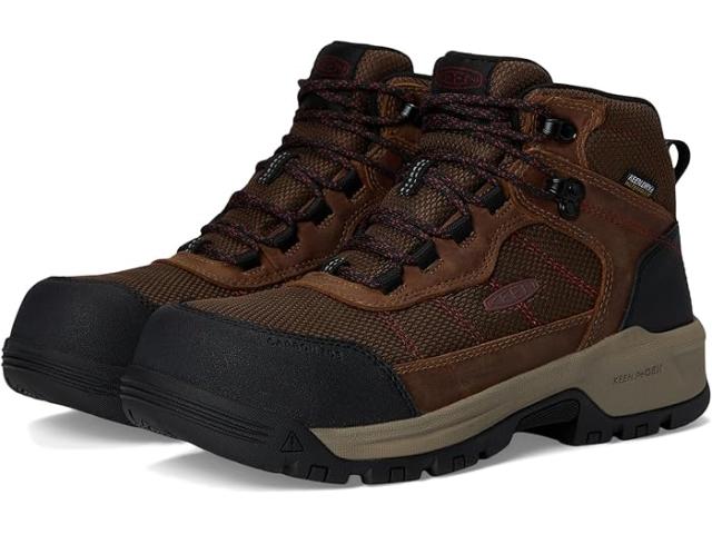 (取寄) キーン ユーティリティ レディース スコーキー ウォータープルーフ ワーク ブーツ トゥ) KEEN Utility women Skokie Waterproof Work Boot (Carbon Toe) Bison/Black