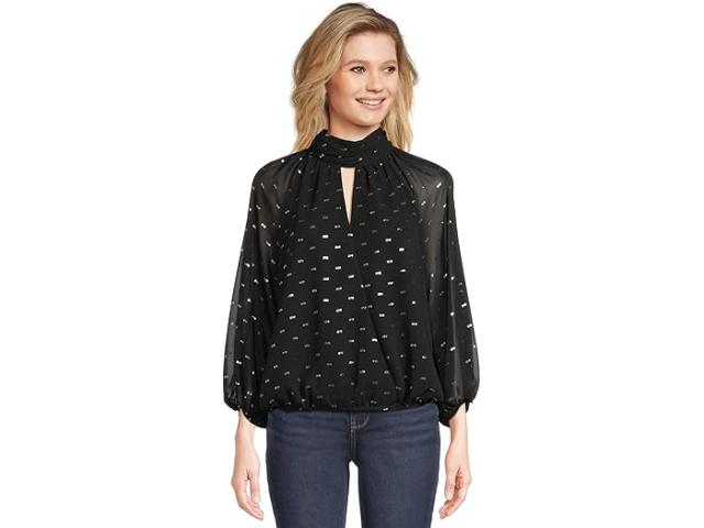 (取寄) ヴィンスカムート レディース モック ネック ワップ ロング スリーブ Vince Camuto women Mock Neck Wrapped Long Sleeve Rich Black