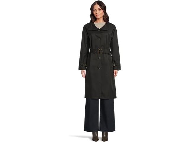 (取寄) ローレン ラルフローレン レディース ベルテッド シングル ブレステッド スタンド カラー ウール コート Lauren Ralph Lauren women Belted Single Breasted Stand Collar Wool Coat Black