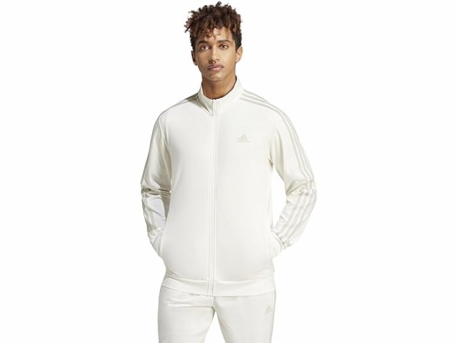 (取寄) アディダス メンズ エッセンシャル ウォーム-アップ 3ストライプ トラック ジャケット adidas men adidas Essentials Warm-Up 3-Stripes Track Jacket Off-Whiteの通販は