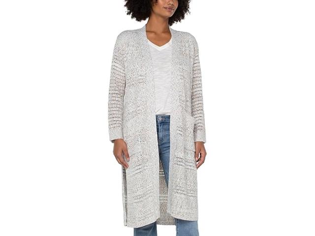 (取寄) リバプールロサンゼルス レディース ロング スリーブ オープン フロント ロング ライン カーディガン セーター Liverpool Los Angeles women Long Sleeve Open Front Long Line Cardigan Sweater Rich Cream Multiの通販は