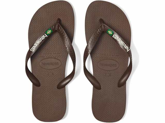 (取寄) ハワイアナス メンズ ブラジル ロゴ サンダル Havaianas men Havaianas Brazil Logo Sandals Dark Brown/Whiteの通販は