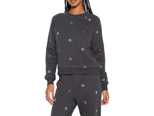 (取寄) スピリチュアル ギャングスター レディース オール スマイルズ フォーエバー コージー クルー Spiritual Gangster women All Smiles Forever Cozy Crew Vintage Black