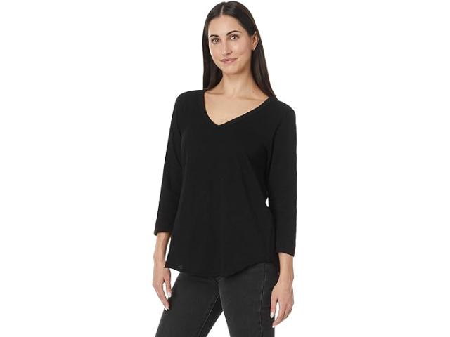 (取寄) モッドオードック レディース 3/4 スリーブ V-ネック ティー ウィズ カーブ ヘム Mod-o-doc women Mod-o-doc 3/4 Sleeve V-Neck Tee with Curved Hem Black 3の通販は 14,381円