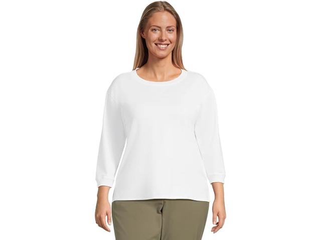 (取寄) モッドオードック レディース 3/4 スリーブ ハイ-ロー チュニック ウィズ サイド スリッツ Mod-o-doc women 3/4 Sleeve Hi-Lo Tunic with Side Slits White