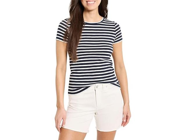 (取寄) ニックゾー レディース ショート スリーブ スクープ ネック ストライプド ティー NIC+ZOE women Short Sleeve Scoop Neck Striped Tee Indigo Multi