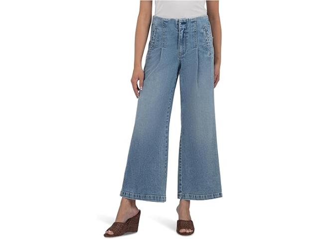 (取寄) カット フロム ザ クロス レディース メグ ハイ ライズ ワイド レッグ ウィズ フロント ウェルト KUT from the Kloth women Meg High Rise Wide Leg With Front Welt Medium Wash