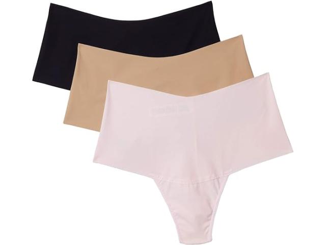 (取寄) ハンキー パンキー レディース ブリーズ ハイ-ライズ トング 3-パック Hanky Panky women Hanky Panky Breathe Hi-Rise Thong 3-Pack Black/Taupe/Bliss Pink