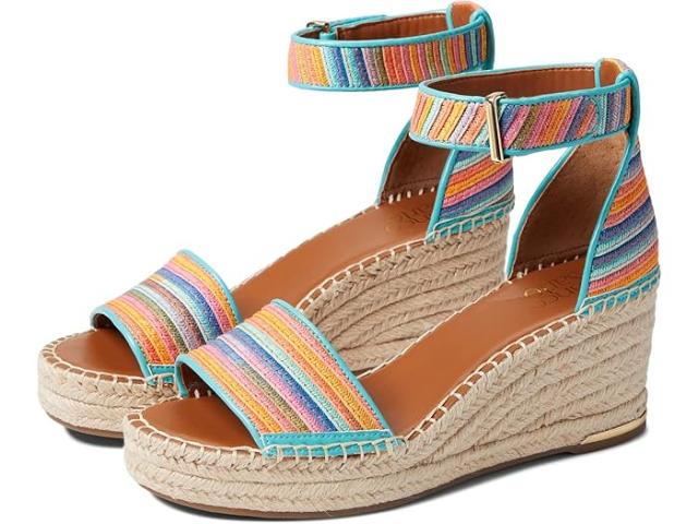 (取寄) フランコ サルト レディース クレメンス ラフィア エスパドリーユ ウェッジ ヒール サンダル Franco Sarto women Clemens Raffia Espadrille Wedge Heel Sandals Multi