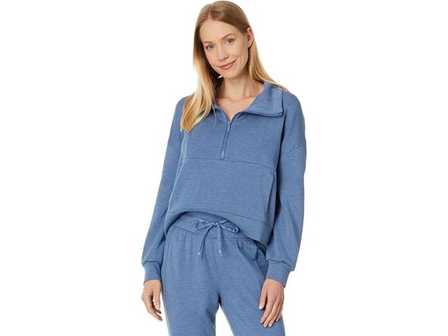 (取寄) トラヴィスマシュー レディース スカイロフト ソフト 1/2 ジップ TravisMathew women Skyloft Soft 1/2 Zip Heather Moonlight Blue