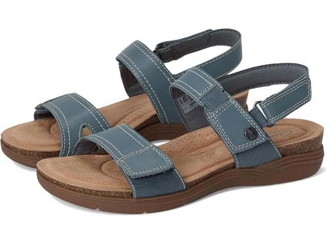 (取寄) クラークス レディース エイプル クローバー Clarks women April Clover Blue Grey Combi Leather