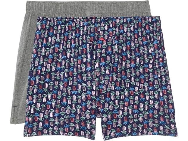 (取寄) トミーバハマ メンズ 2-パック ニット ボクサー Tommy Bahama men Tommy Bahama 2-Pack Knit Boxers Dark Blue Print 9,814円