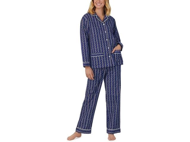 (取寄) ランズ オブ ザルツブルグ レディース クラシック ノッチ カラー フランネル Pj セット Lanz of Salzburg women Classic Notch Collar Flannel PJ Set Blue Ground Heart
