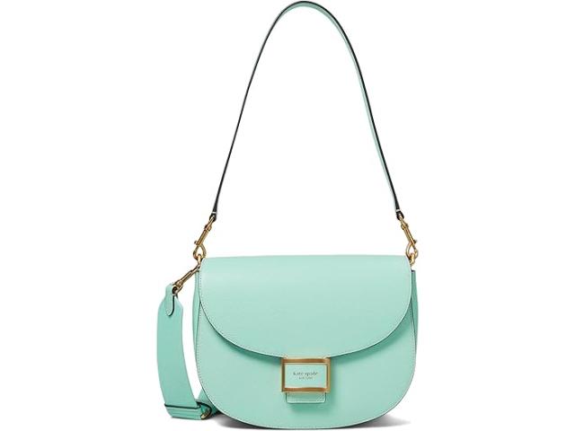 (取寄) ケイトスペード レディース ケイティ テクスチャー レザー コンバーチブル サドル バッグ Kate Spade New York women Kate Spade New York Katy Textured Leather Convertible Saddle Bag Mint Liqueurの通販は 59,455円