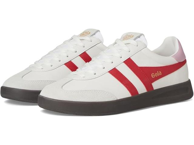 (取寄) ゴーラ レディース サイクロン レザー Gola women Cyclone Leather White/Red/Candy/Dark Gum