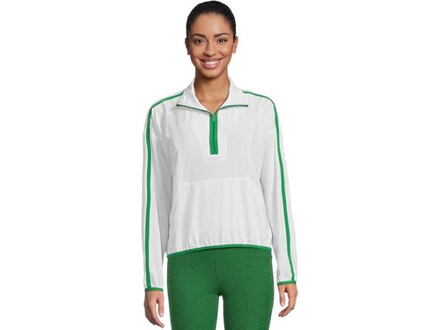 (取寄) ビヨンドヨガ レディース コントラスト ハーフ ジップ プルオーバー Beyond Yoga women Contrast Half Zip Pullover True White/ Court Green