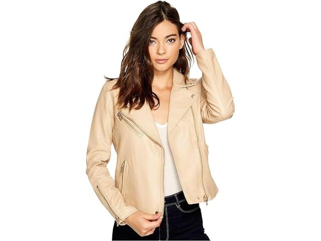 (取寄) ブランクニューヨーク レディース フォー レザー モト ジャケット Blank NYC women Blank NYC Faux Leather Moto Jacket Natural Light