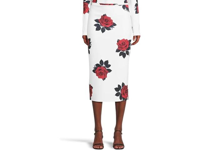 (取寄) ノーマ カマリ レディース ストレート スカート トゥ ミッドカーフ Norma Kamali women Straight Skirt To Midcalf Red Rose