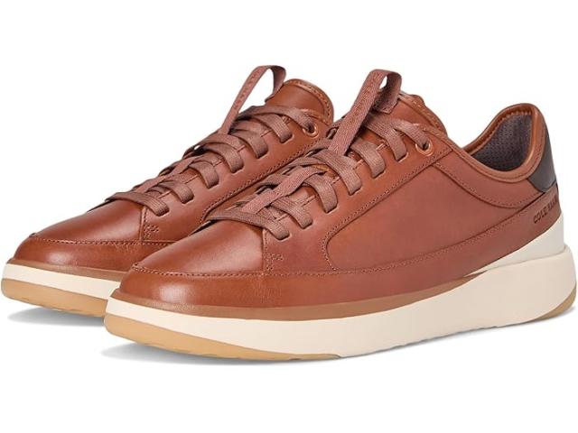 (取寄) コールハーン メンズ グランドプロ オール デイ コート レザー スニーカー Cole Haan men Grandpro All Day Court Leather Sneakers British Tan/Dark Chocolate/Ivory