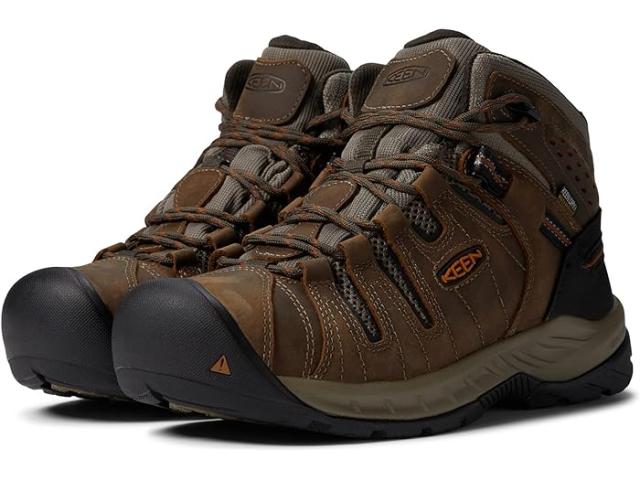 (取寄) キーン ユーティリティ メンズ フリント リ ミッド ウォータープルーフ ソフト トゥ KEEN Utility men KEEN Utility Flint II Mid Waterproof Soft Toe Black Olive/Brindleの通販は
