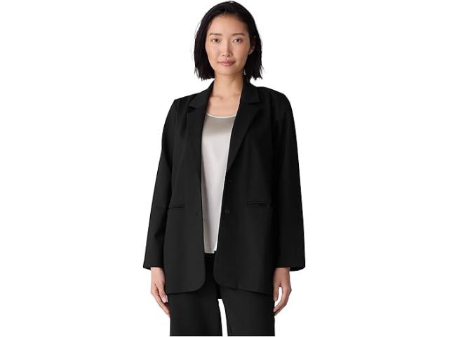 (取寄) アイリーン フィッシャー レディース ウォッシャブル フレックス ポンテ ロング ブレーザー Eileen Fisher women Washable Flex Ponte Long Blazer Black