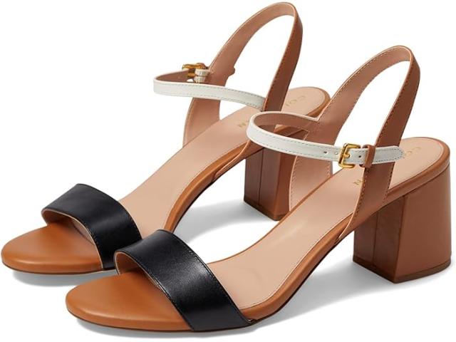 (取寄) コールハーン レディース ジョシー ブロック ヒール サンダル (65 mm) Cole Haan women Josie Block Heel Sandal (65 mm) Pecan/Ivory/Black Leather