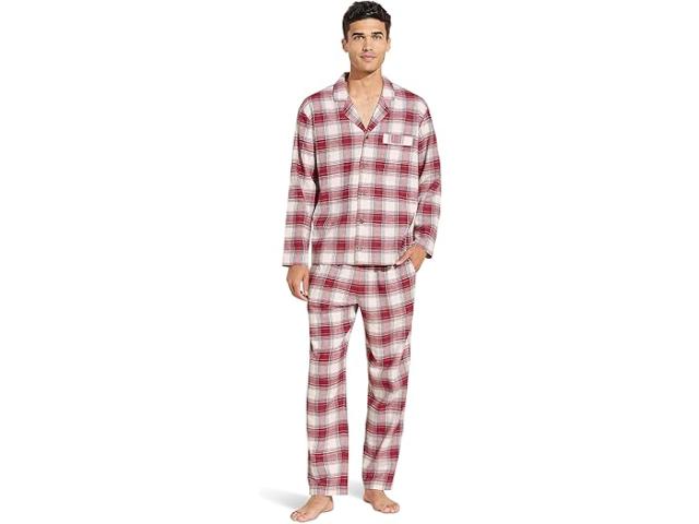 (取寄) エバージェイ メンズ フランネル ロング Pj セット Eberjey men Flannel Long PJ Set Tartan Plaid Haute Red Ivoryの通販は