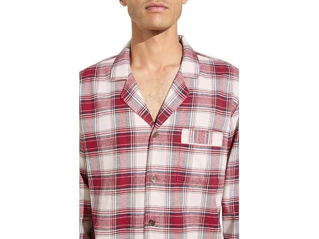 (取寄) エバージェイ メンズ フランネル ロング Pj セット Eberjey men Flannel Long PJ Set Tartan Plaid Haute Red Ivoryの通販は
