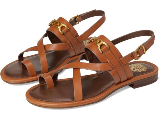 (取寄) ヴィンスカムート レディース レニー バンデット バックル フラッツ サンダル Vince Camuto women Lenni Banded Buckle Flat Sandals Caramello