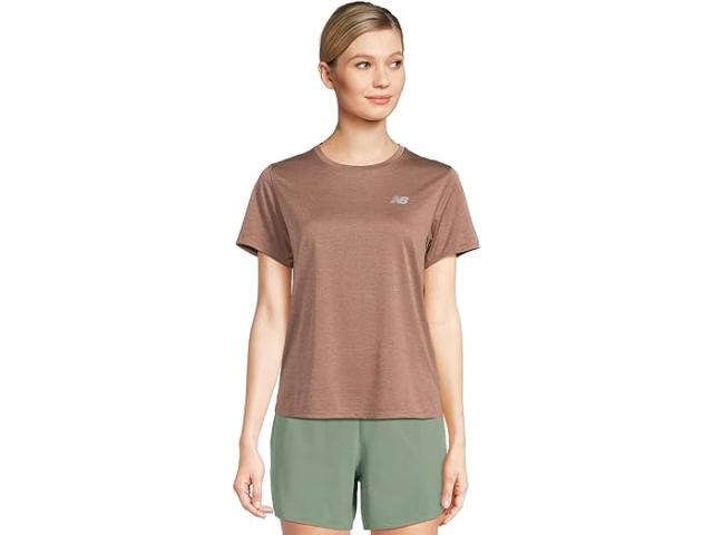 (取寄) ニューバランス レディース アスレチックス T-シャツ ヘザー New Balance women Athletics T-Shirt Heather Earth Shadow Heather